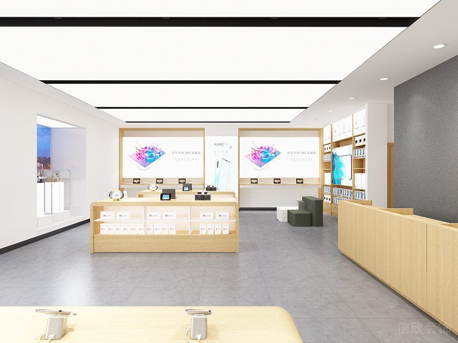 深圳南山萬象天地現(xiàn)代風(fēng)格華為專賣店裝修設(shè)計墻面燈箱