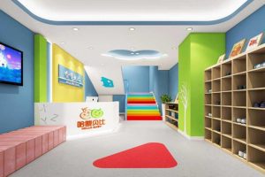 Hellobaby嬰兒啟蒙舞蹈培訓教育機構興趣班裝修木柜鞋柜創意設計圖片彩色效果圖