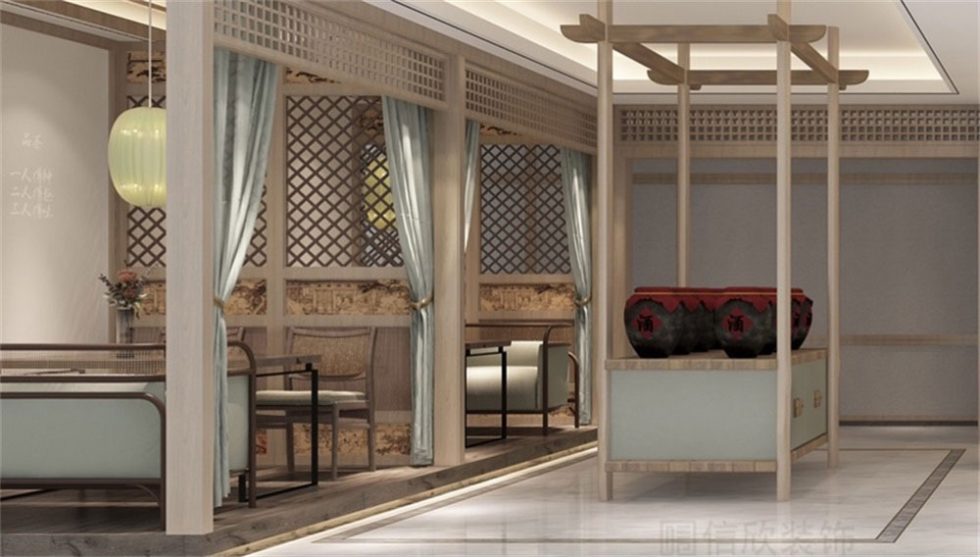 深圳新中式餐飲店裝修設(shè)計卡座用餐區(qū) 深圳新中式餐飲店裝修設(shè)計卡座用餐區(qū)