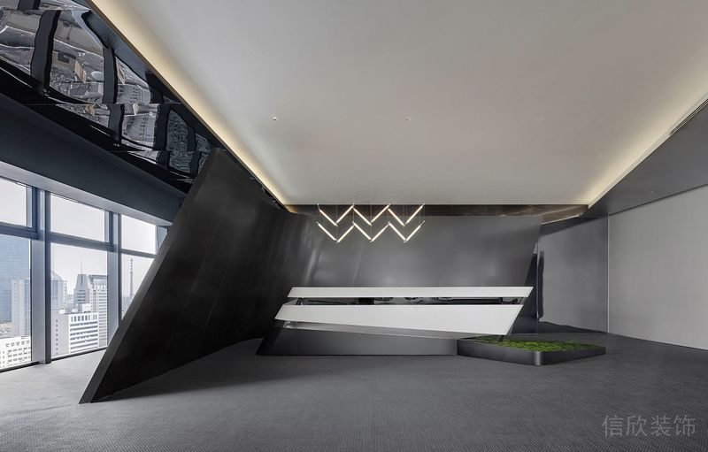 深圳福田卓越城現代風格辦公室裝修設計前臺 深圳福田卓越城現代風格辦公室裝修設計前臺