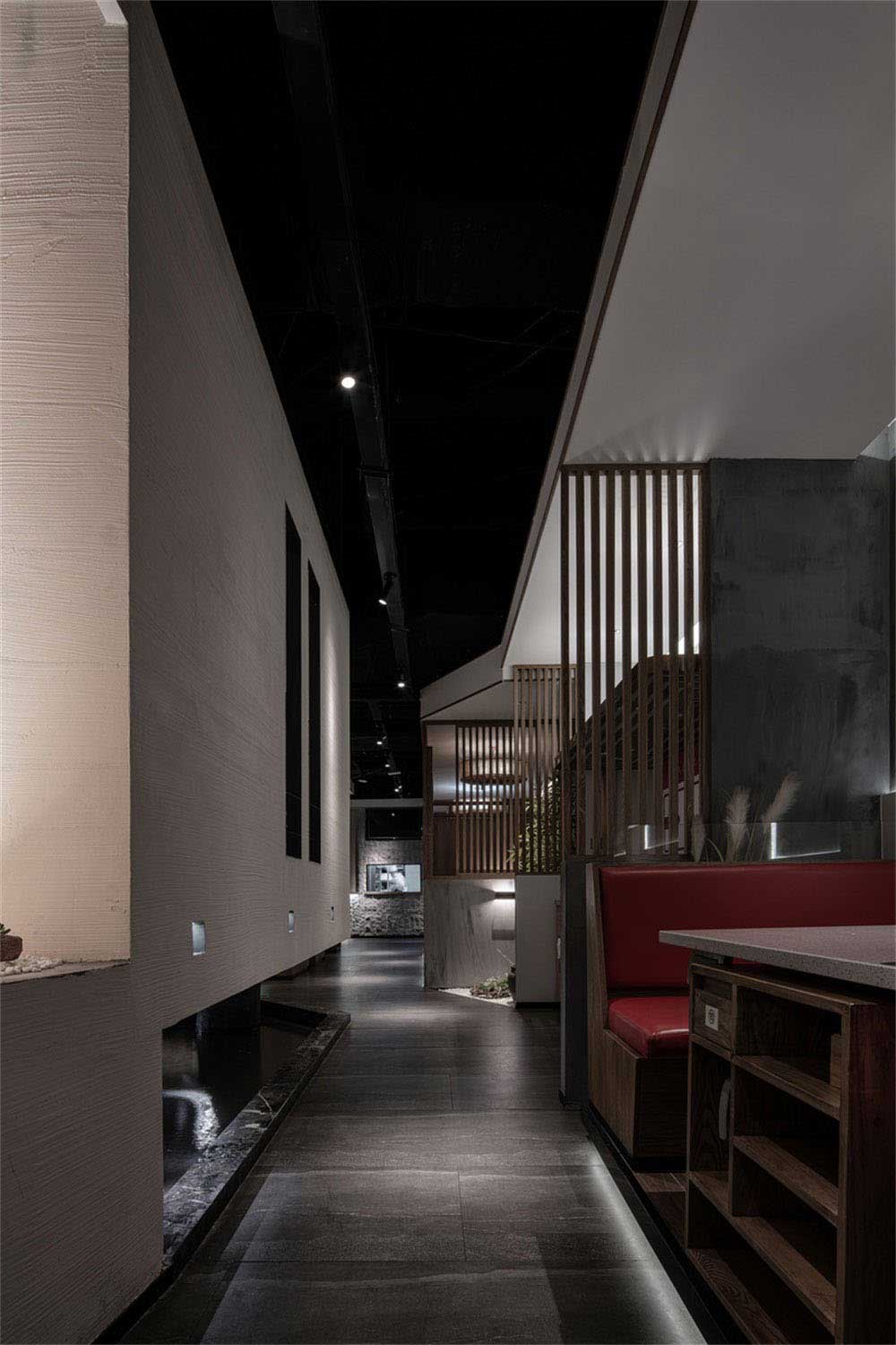 深圳羅湖工業風火鍋店裝修設計實木裝飾格柵 深圳羅湖工業風火鍋店裝修設計實木裝飾格柵