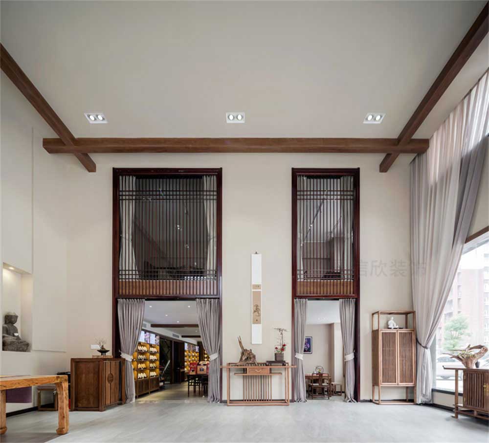 深圳龍崗新中式茶館裝修設計天花 深圳龍崗新中式茶館裝修設計天花