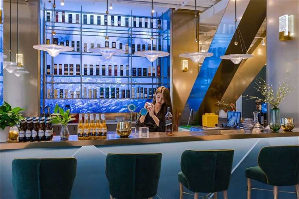 深圳龍崗藍(lán)調(diào)輕奢風(fēng)格酒吧裝修設(shè)計工藝細(xì)節(jié)