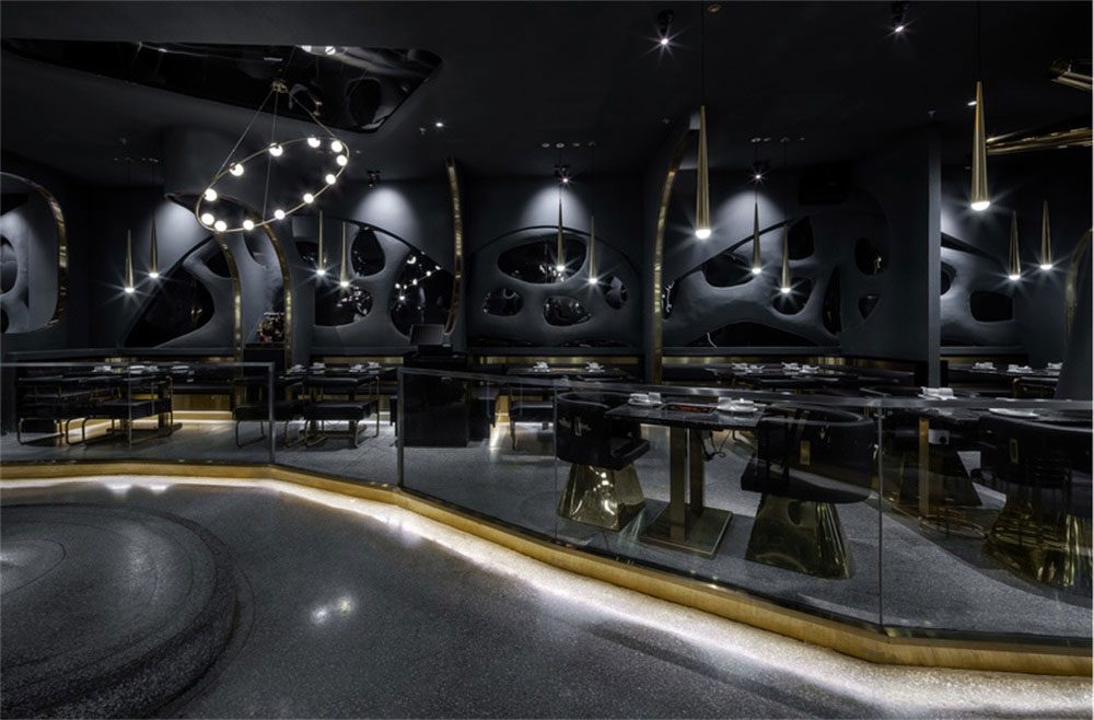 深圳鹽田后現(xiàn)代黑灰色系餐飲店裝修設(shè)計用餐區(qū) 深圳鹽田后現(xiàn)代黑灰色系餐飲店裝修設(shè)計用餐區(qū)