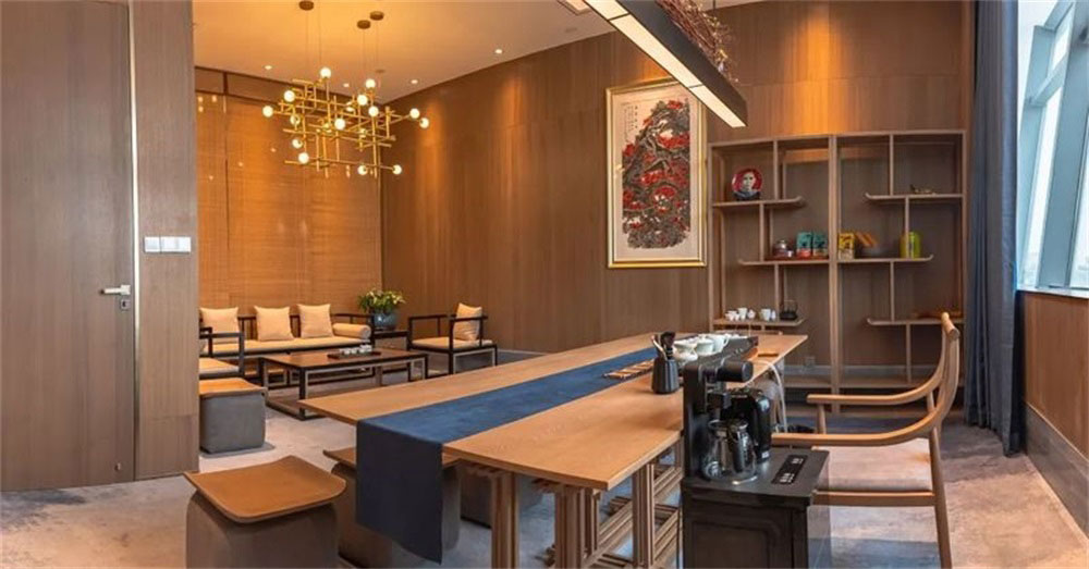 深圳龍崗藍(lán)調(diào)輕奢風(fēng)格酒吧裝修設(shè)計中式包房會客區(qū)