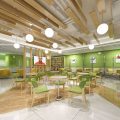 原木風(fēng)天花吊頂綠色環(huán)保色彩設(shè)計(jì)公共休息區(qū)就餐區(qū)辦公室裝修機(jī)構(gòu)培訓(xùn)效果圖