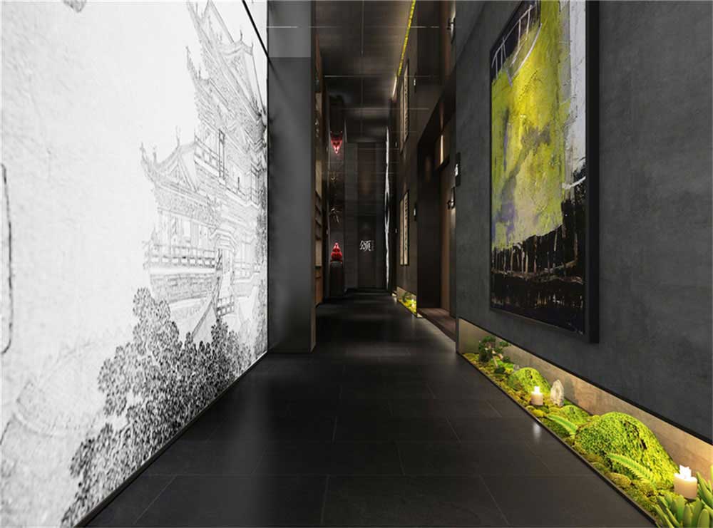 深圳龍崗現代中式風格餐廳裝修設計過道 深圳龍崗現代中式風格餐廳裝修設計過道