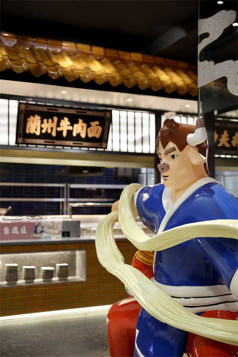 深圳新中式風格牛肉餐飲店裝修設計案例工藝細節(jié)