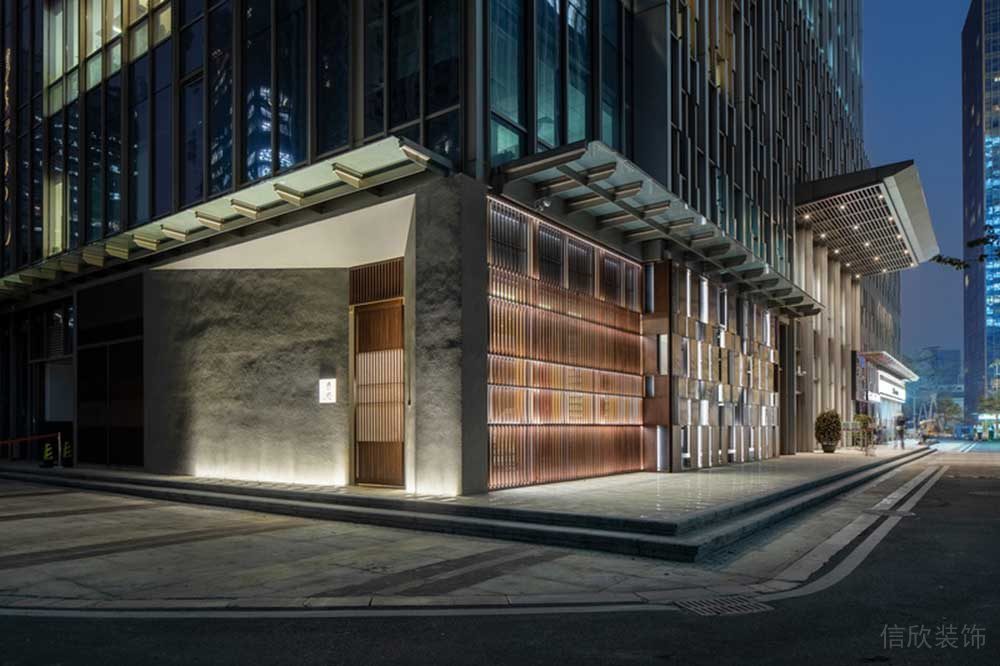 店鋪日式日料店裝修餐廳效果圖入戶式階梯效果大門玄關(guān)設(shè)計