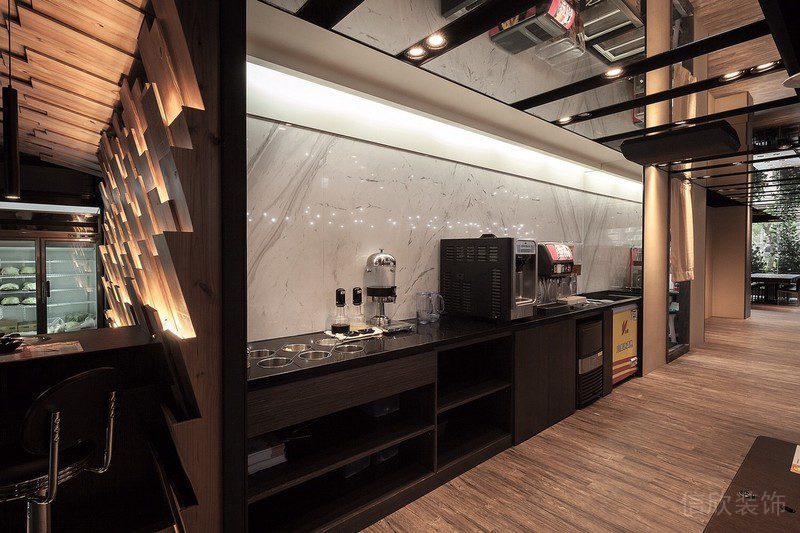 實木日式餐廳黑色現(xiàn)代茶水間半墻大理石備餐區(qū)設(shè)計圖