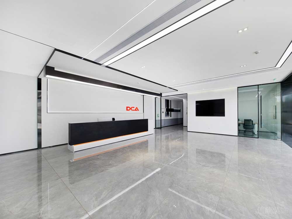 黑白色調(diào)簡約風(fēng)創(chuàng)意金屬大理石地板玻璃隔斷