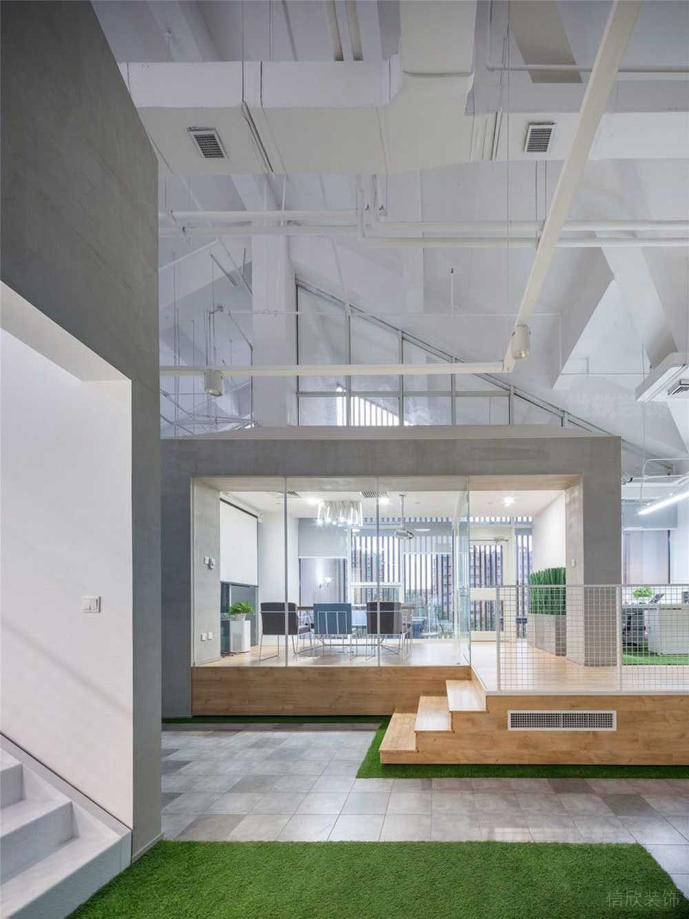 北歐工業(yè)風(fēng)辦公室動線空間裝修圖