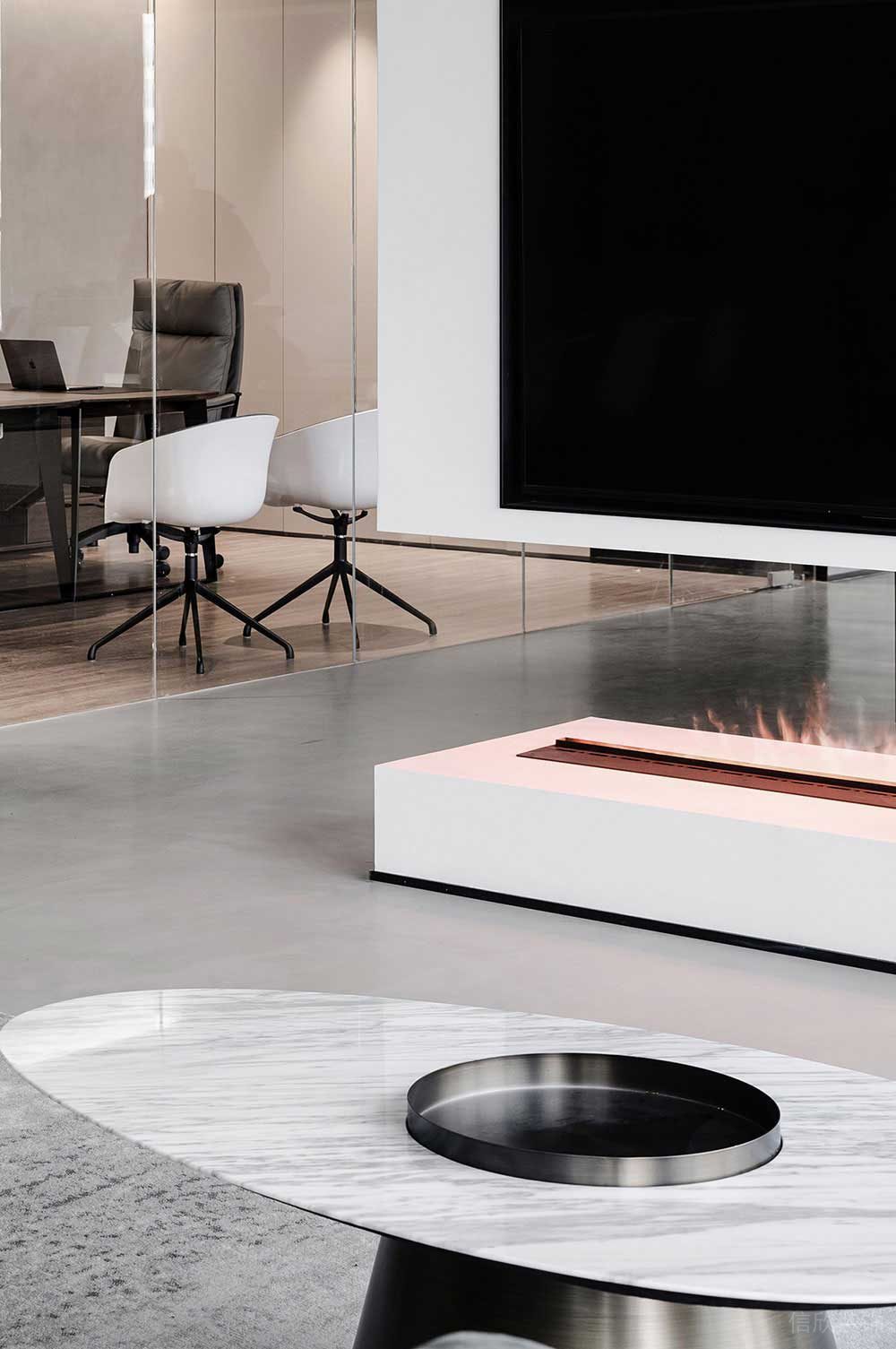 簡約風格辦公場所案例會客接待區空間設計裝修圖