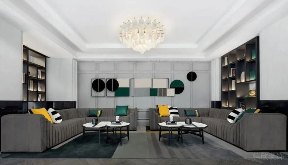 簡約美式辦公場所貴賓接待室設(shè)計裝修圖