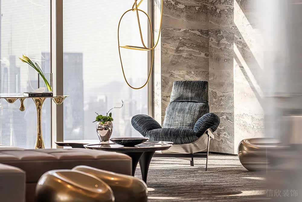 輕奢風(fēng)辦公場所案例前廳休閑區(qū)空間設(shè)計(jì)裝修圖