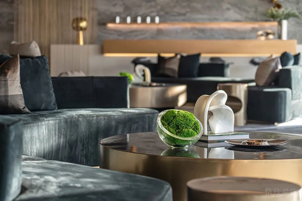 輕奢風(fēng)格辦公場所案例大堂接待區(qū)設(shè)計(jì)裝修圖