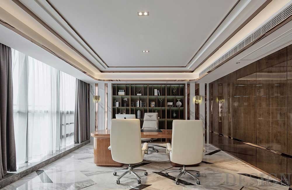 輕奢風(fēng)格辦公空間案例董事長辦公室設(shè)計(jì)裝修圖