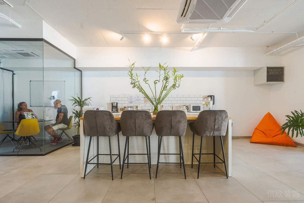 現(xiàn)代北歐風(fēng)辦公場所吧臺休閑區(qū)設(shè)計(jì)裝修圖