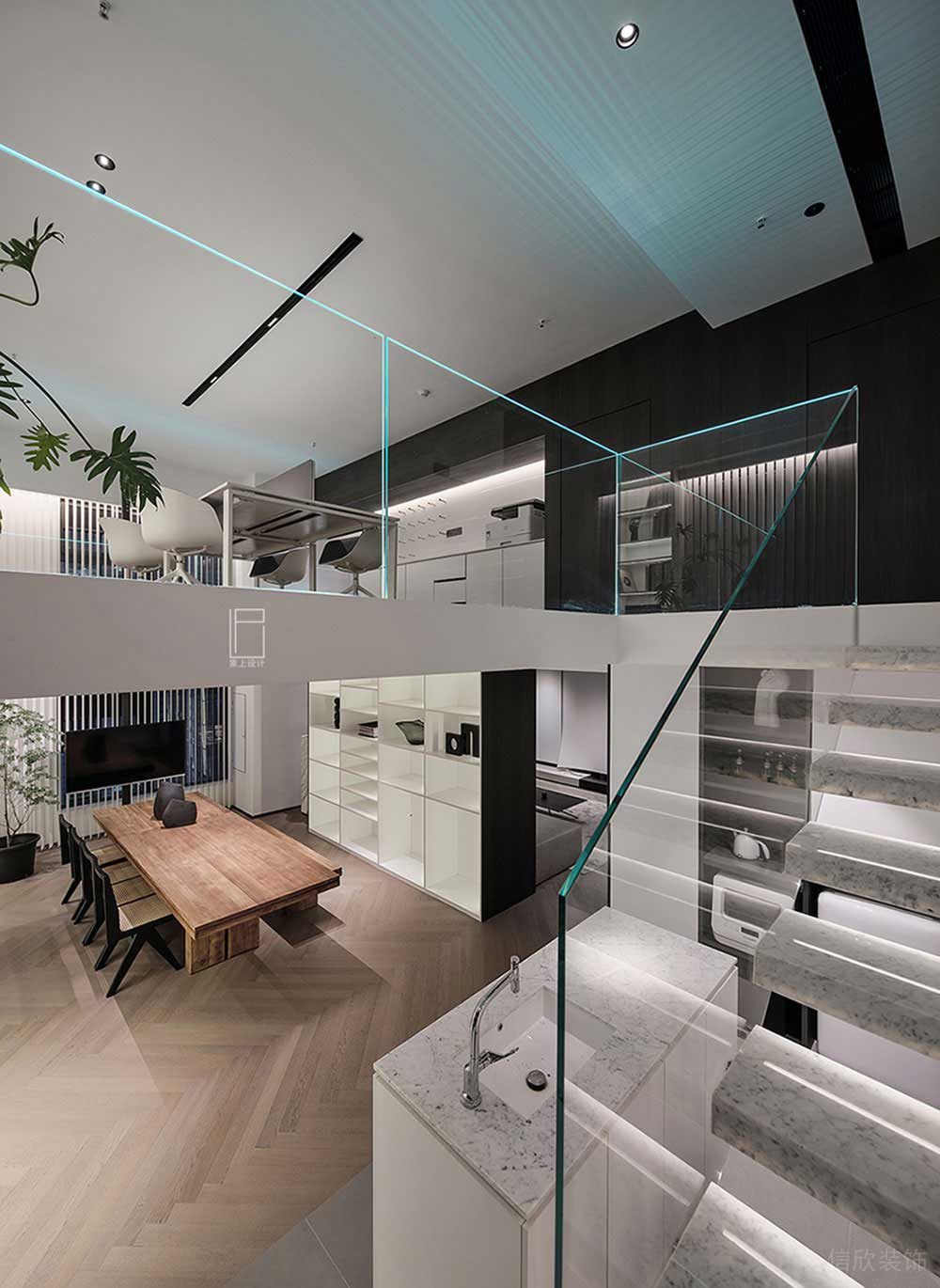 現代風格辦公空間項目樓梯走道裝修圖