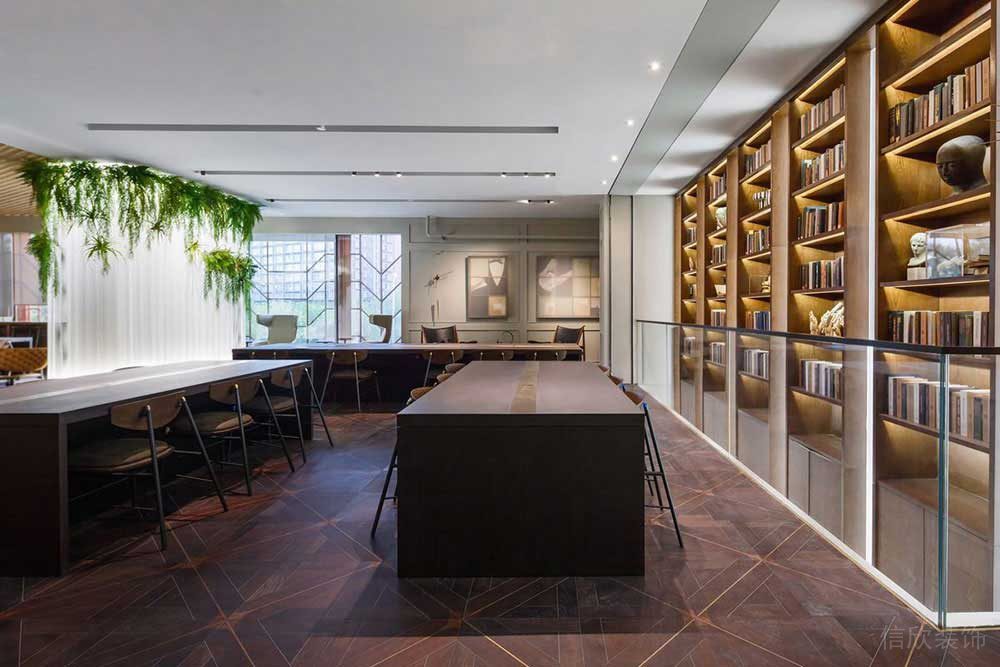 現(xiàn)代風(fēng)格商務(wù)辦公場(chǎng)所細(xì)線閱覽廳設(shè)計(jì)裝修圖