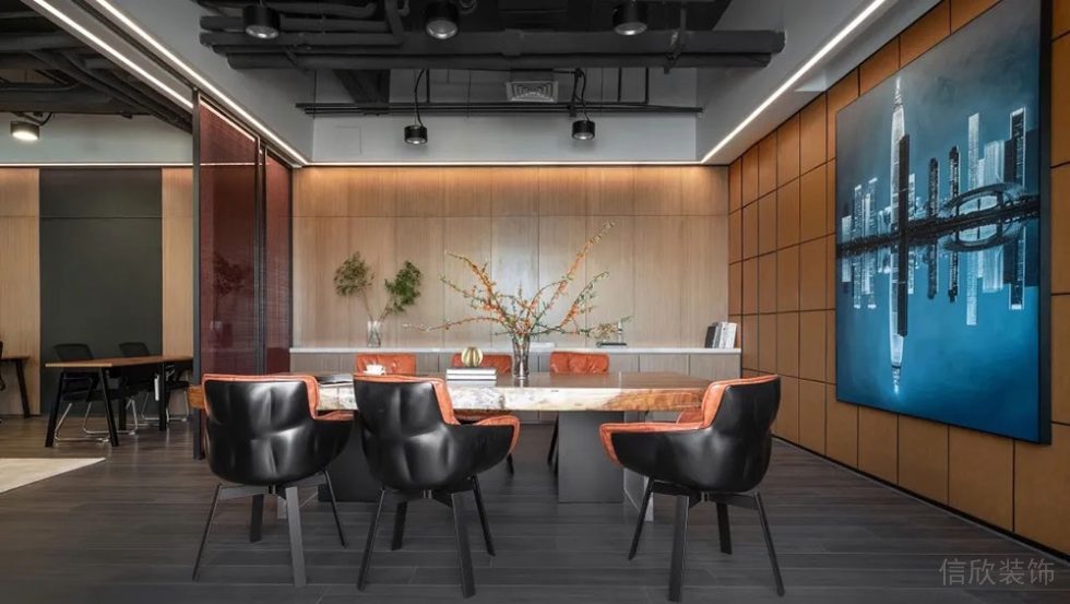 現(xiàn)代工業(yè)風辦公場所洽談區(qū)設計裝修圖