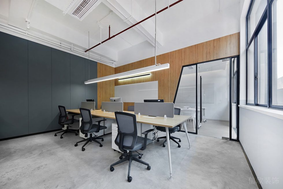 現(xiàn)代工業(yè)風辦公場所業(yè)務部辦公區(qū)裝修圖