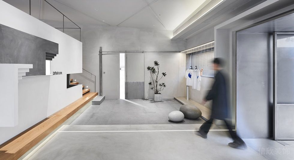 現(xiàn)代工業(yè)風辦公空間案例門廳設計裝修圖