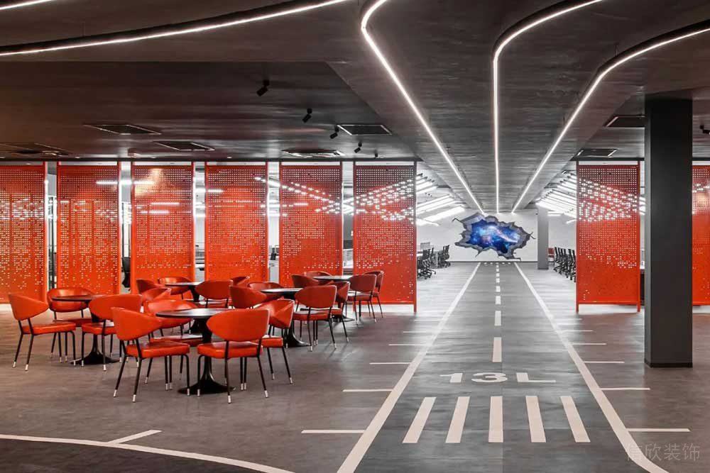 現(xiàn)代工業(yè)風辦公空間特色洽談廳裝修圖