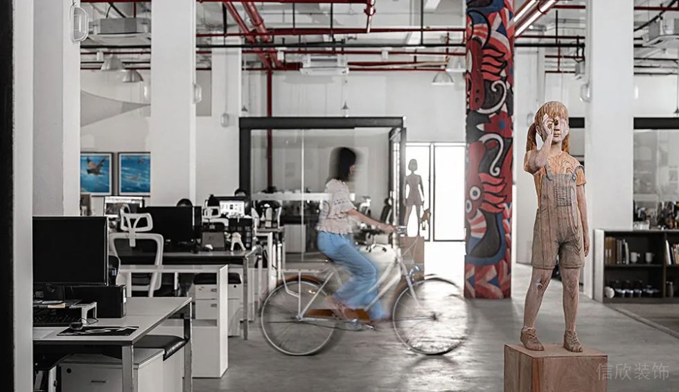 現(xiàn)代工業(yè)風辦公室辦公區(qū)設計裝修圖