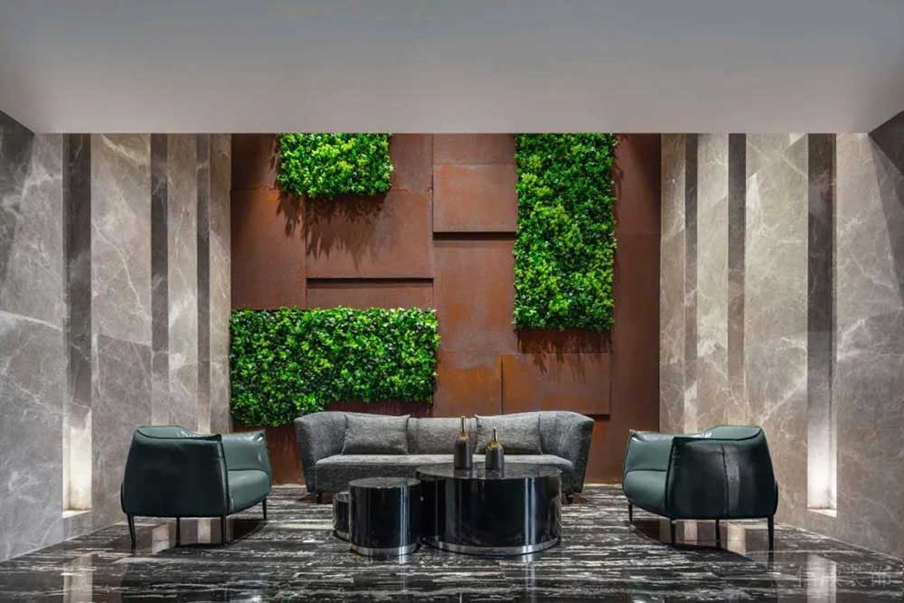 現(xiàn)代工業(yè)風商務(wù)辦公室接待區(qū)設(shè)計裝修圖