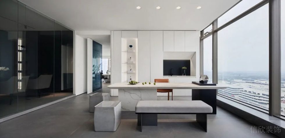 現(xiàn)代簡約風(fēng)辦公室洽談接待區(qū)裝修圖