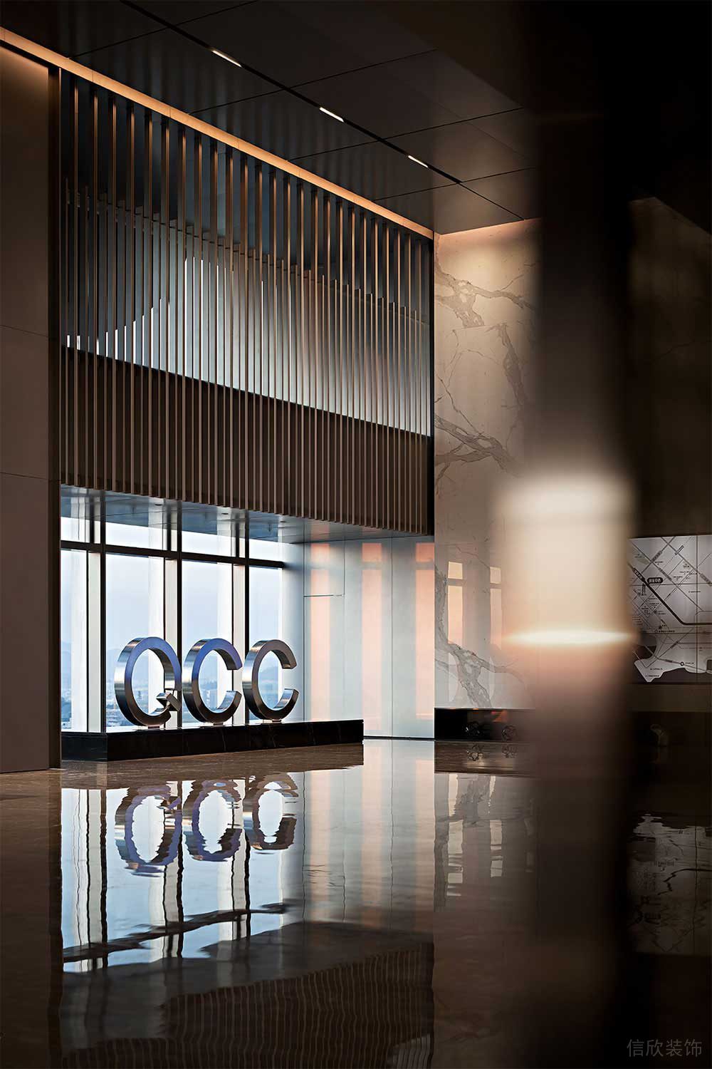 現代輕奢風辦公空間大堂裝修圖