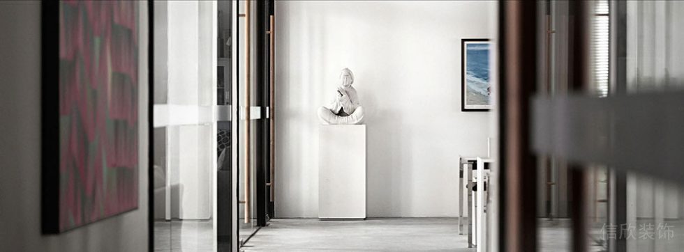 現(xiàn)代中式辦公空間過道設計裝修圖