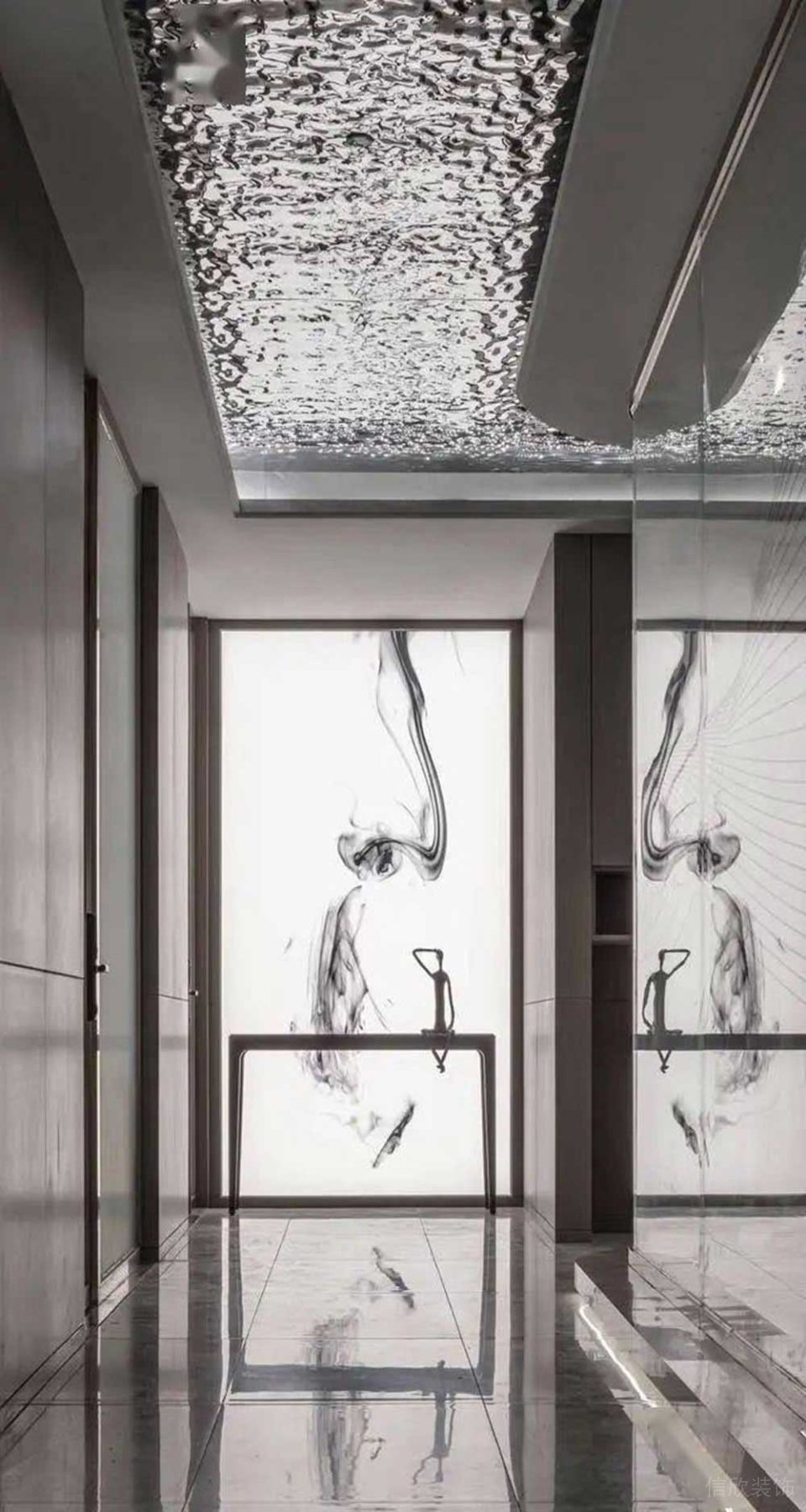 現(xiàn)代中式商務辦公場所走廊設計裝修圖