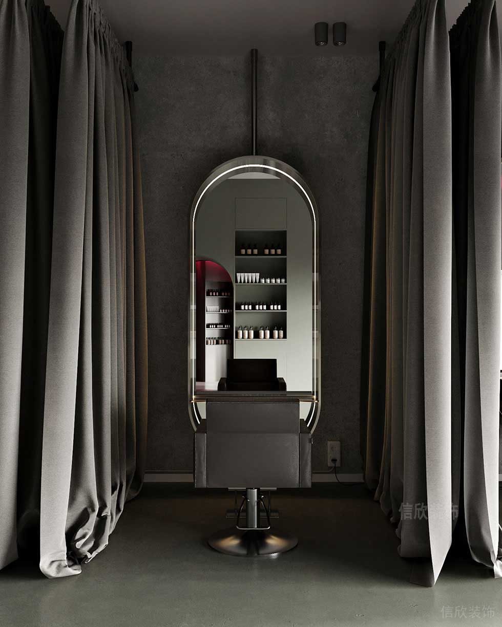 美發(fā)店橢圓形不銹鋼邊框鏡子