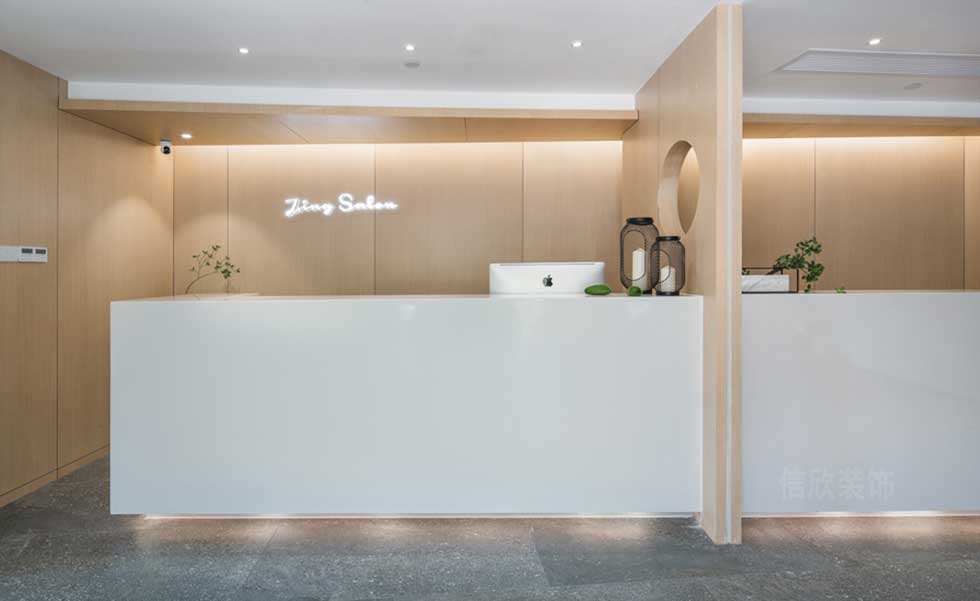 深圳羅湖美容店前臺裝修設(shè)計