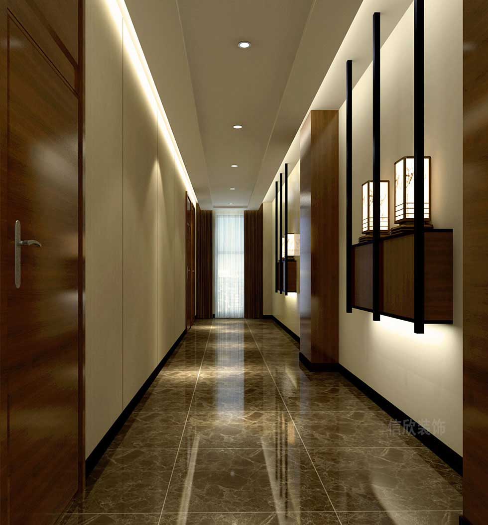 深圳現(xiàn)代中式美發(fā)店走廊裝修設(shè)計(jì)