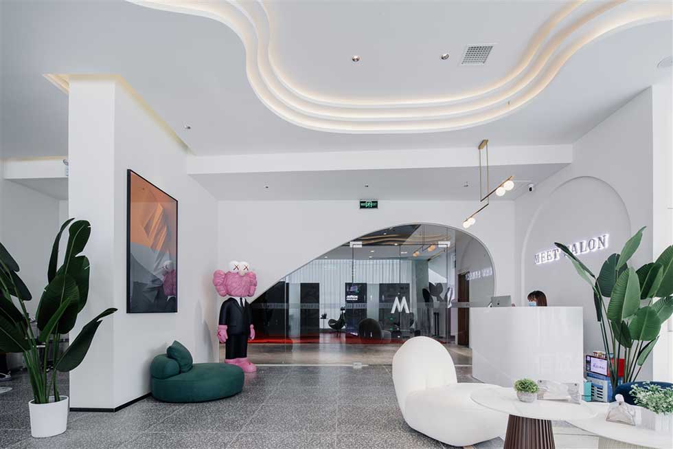 美發店流線型進戶大門門洞