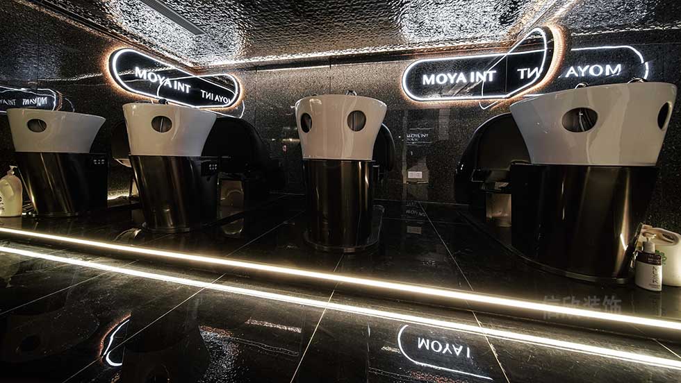 深圳南山美發(fā)店美發(fā)沙龍洗頭區(qū)裝修設(shè)計(jì)