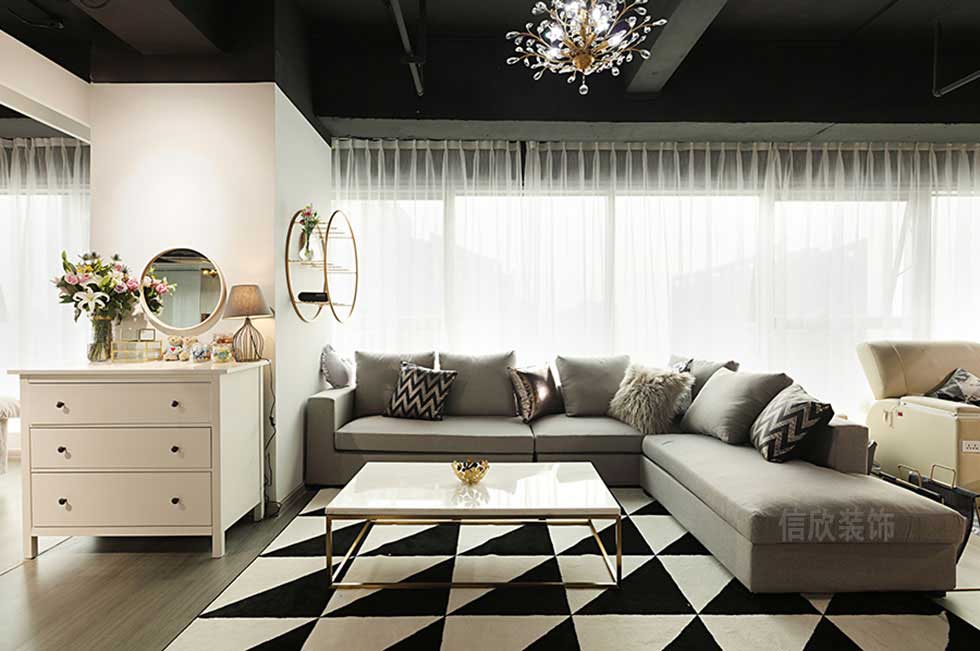 黑色時尚美容店沙發裝修設計 黑色時尚美容店沙發裝修設計