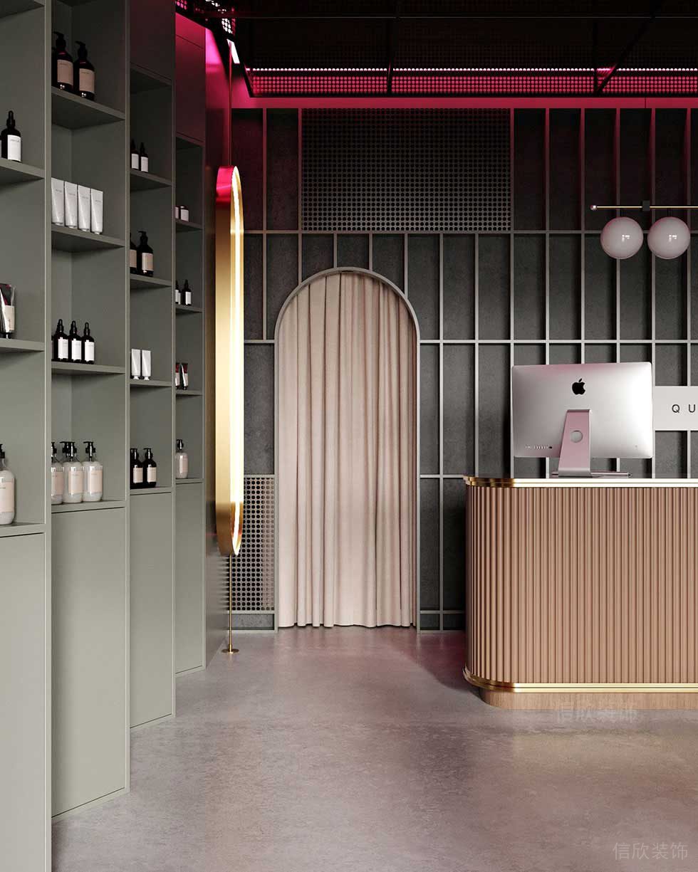 美發(fā)店裝修圓拱形門洞