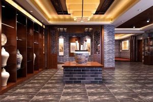 中國(guó)畫(huà)店鋪裝修設(shè)計(jì)培訓(xùn)機(jī)構(gòu)大廳兒童啟蒙教育中心裝修效果圖