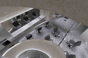 會議室裝修水磨石地板工業風鏡面效果圖幾何線條裝修現代辦公室設計