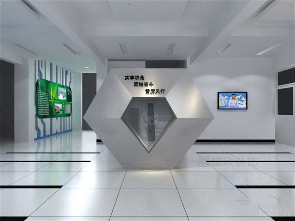 博物館展廳創(chuàng)意設計金屬體和造型通體瓷磚鋪貼現(xiàn)代簡約效果圖