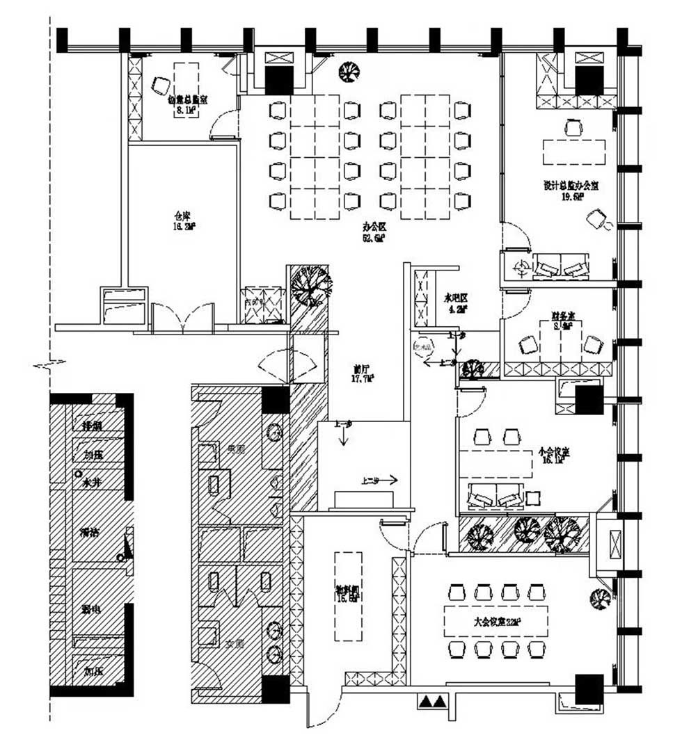 簡約風格辦公室平面布置圖