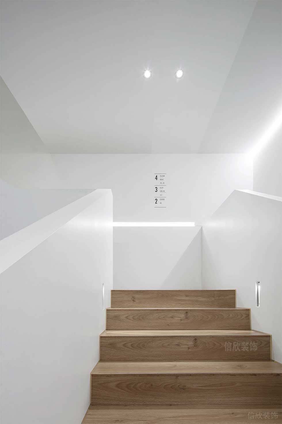 簡約風格辦公室裝修工程樓梯走道效果圖