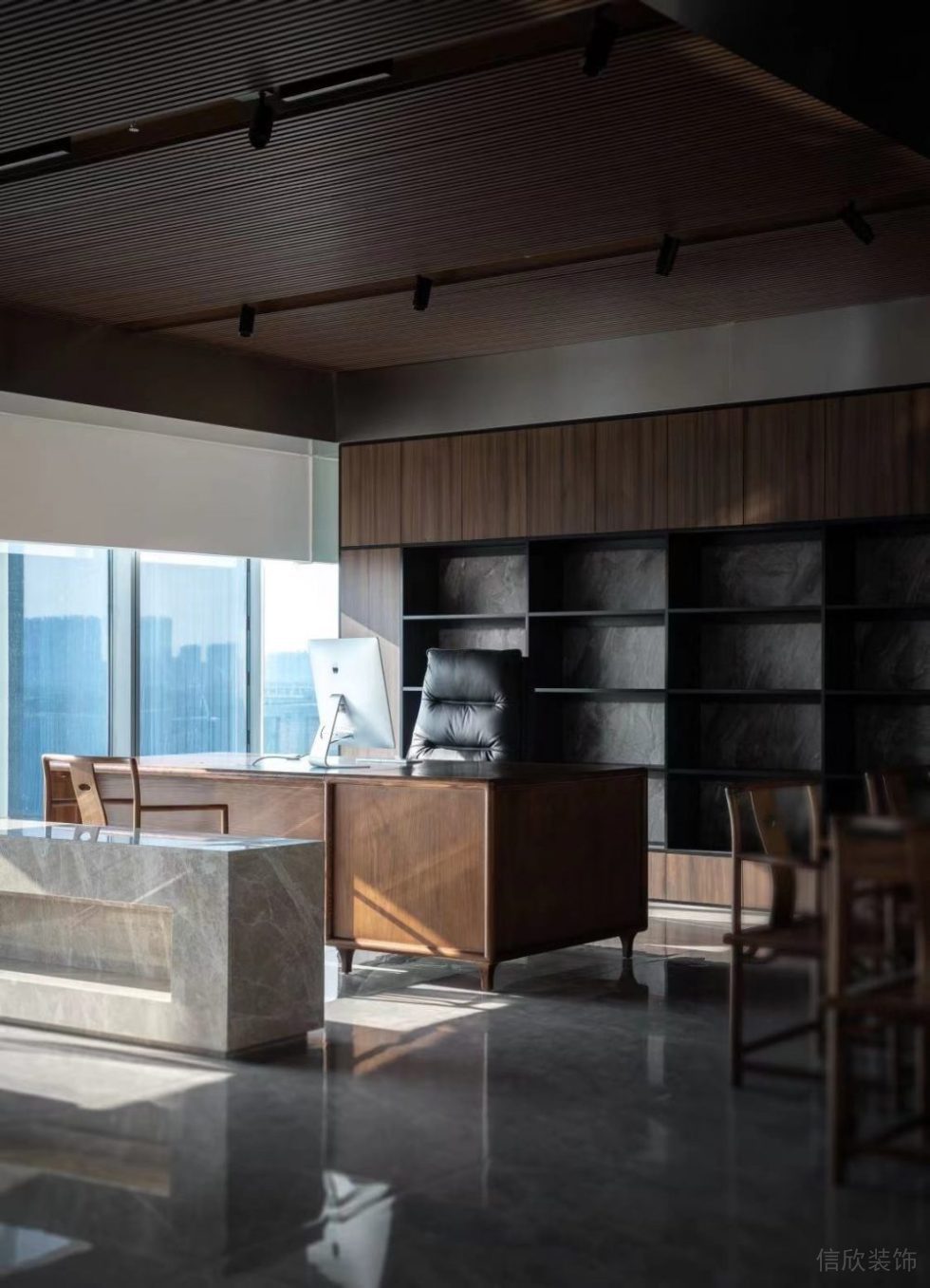 簡(jiǎn)約風(fēng)格商業(yè)機(jī)構(gòu)公司董事長(zhǎng)辦公室效果圖