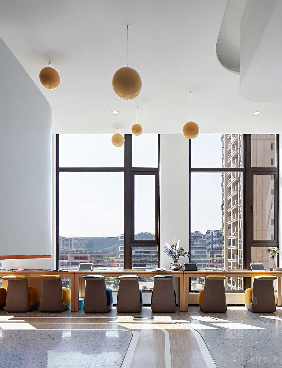 簡(jiǎn)約風(fēng)格公司窗邊辦公區(qū)效果圖