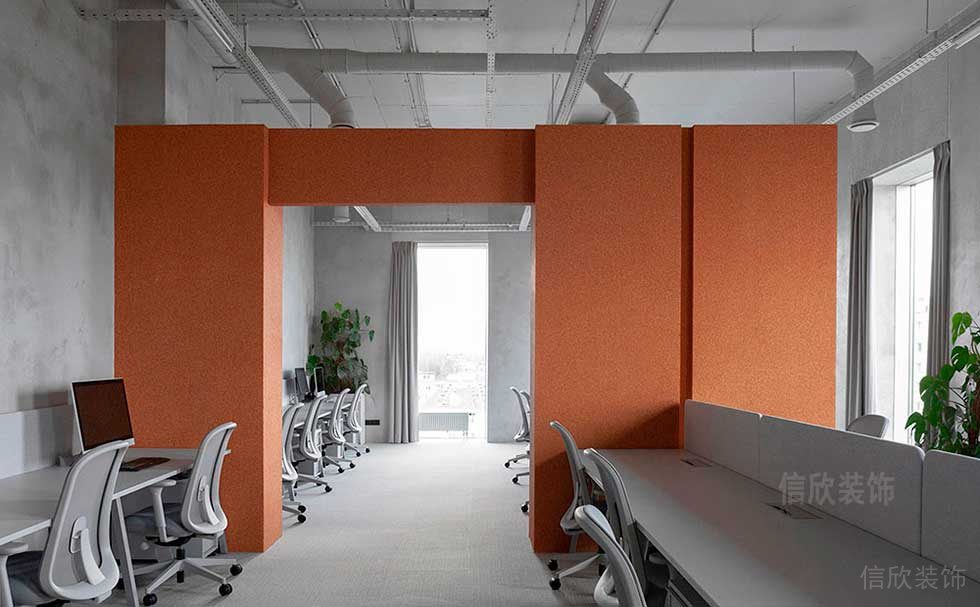 簡約風格公司裝修工程辦公區過道效果圖