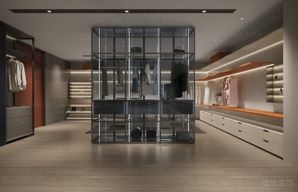 現(xiàn)代風(fēng)格辦公空間董事長(zhǎng)休息室衣帽間裝修圖